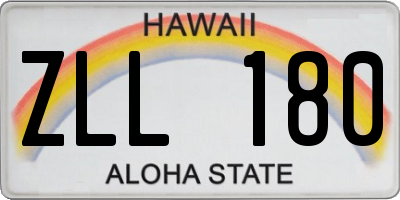 HI license plate ZLL180