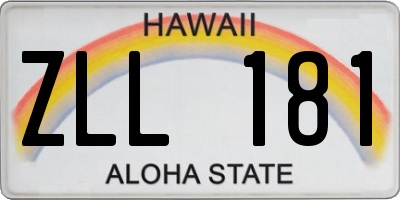 HI license plate ZLL181