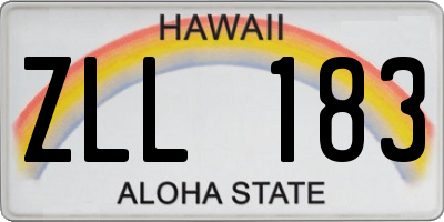 HI license plate ZLL183