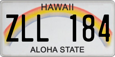 HI license plate ZLL184