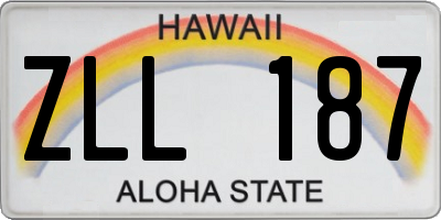 HI license plate ZLL187
