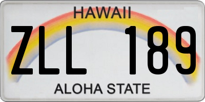 HI license plate ZLL189