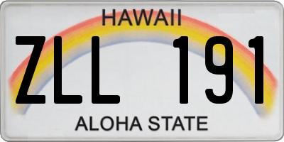 HI license plate ZLL191