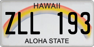 HI license plate ZLL193