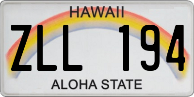 HI license plate ZLL194