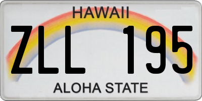 HI license plate ZLL195