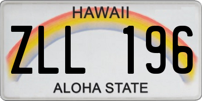 HI license plate ZLL196