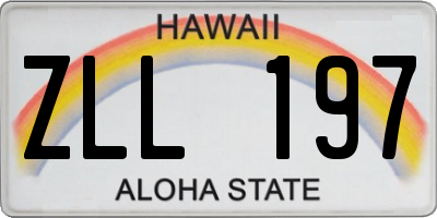 HI license plate ZLL197