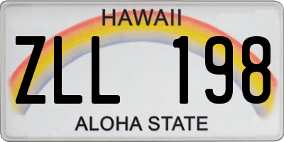 HI license plate ZLL198