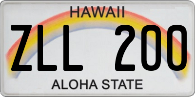 HI license plate ZLL200