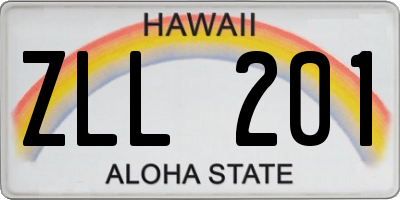 HI license plate ZLL201