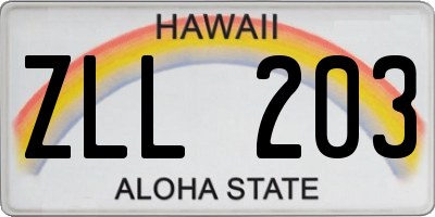 HI license plate ZLL203