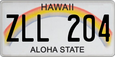 HI license plate ZLL204