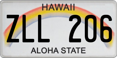 HI license plate ZLL206
