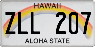 HI license plate ZLL207