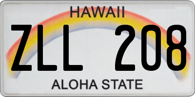 HI license plate ZLL208