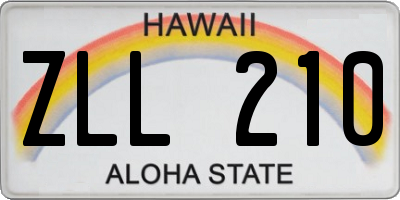 HI license plate ZLL210