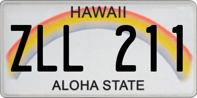 HI license plate ZLL211