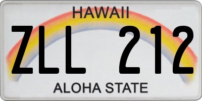 HI license plate ZLL212