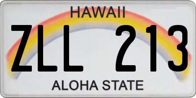 HI license plate ZLL213