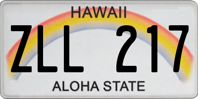 HI license plate ZLL217