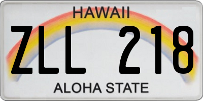 HI license plate ZLL218