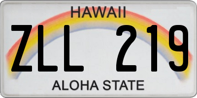 HI license plate ZLL219