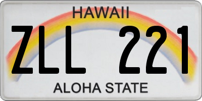 HI license plate ZLL221