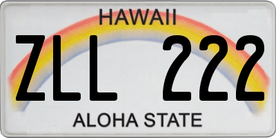 HI license plate ZLL222