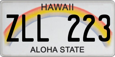 HI license plate ZLL223