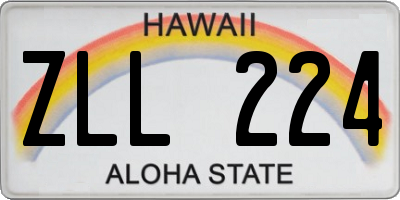 HI license plate ZLL224