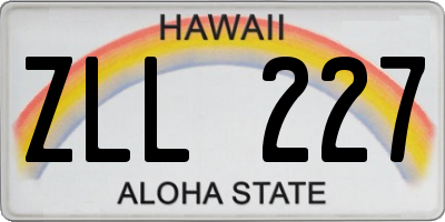 HI license plate ZLL227