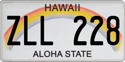 HI license plate ZLL228