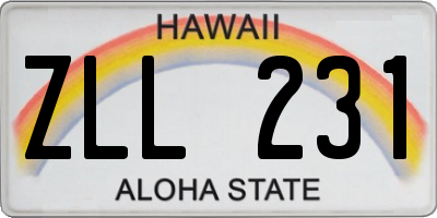 HI license plate ZLL231