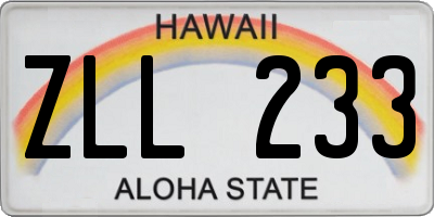 HI license plate ZLL233
