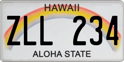 HI license plate ZLL234