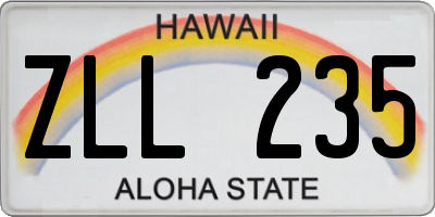 HI license plate ZLL235