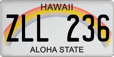 HI license plate ZLL236