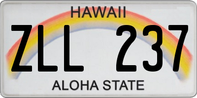 HI license plate ZLL237