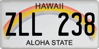 HI license plate ZLL238