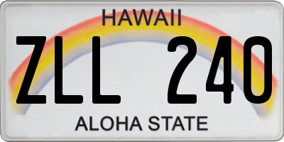 HI license plate ZLL240