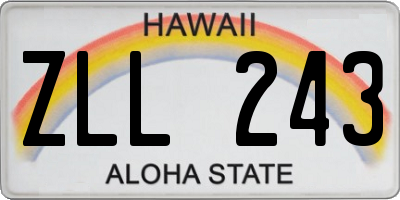HI license plate ZLL243