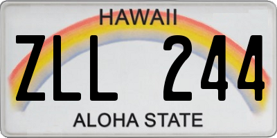 HI license plate ZLL244