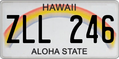 HI license plate ZLL246