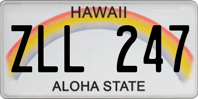 HI license plate ZLL247
