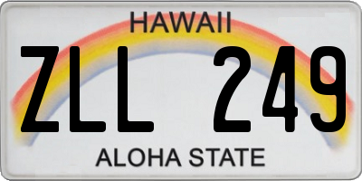 HI license plate ZLL249