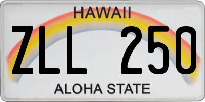 HI license plate ZLL250