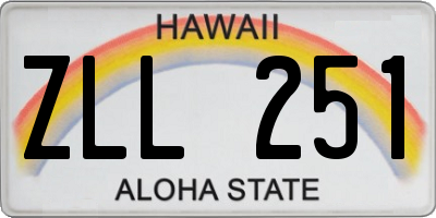 HI license plate ZLL251