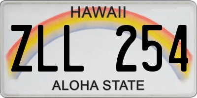 HI license plate ZLL254