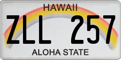 HI license plate ZLL257